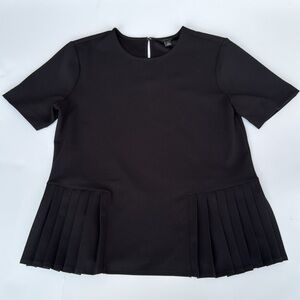 Ann Taylor black pleated peplum top, NWOT, size M
